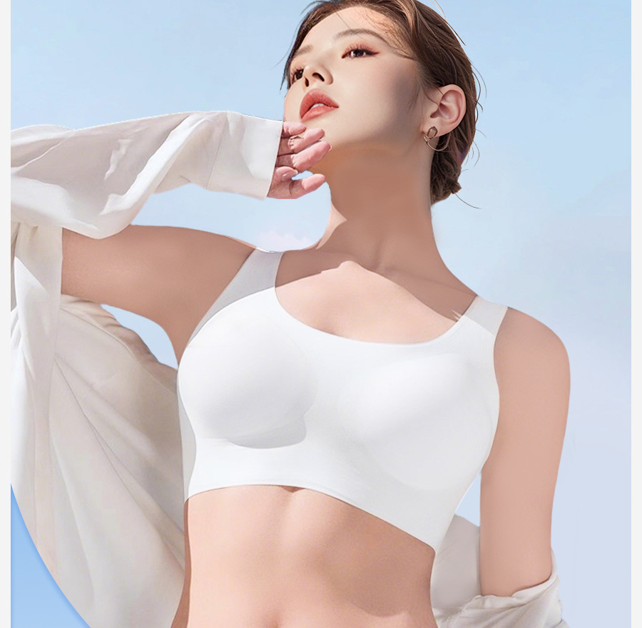 无痕内衣女大胸显小胸聚拢防下垂收副乳薄款夏运动背心式大码文胸详情3