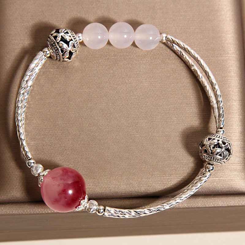 Natural aquamarine bracelet for women, light luxury, niche and exquisite aquamarine crystal bracelet, a high-end gift for your best friend pic 4