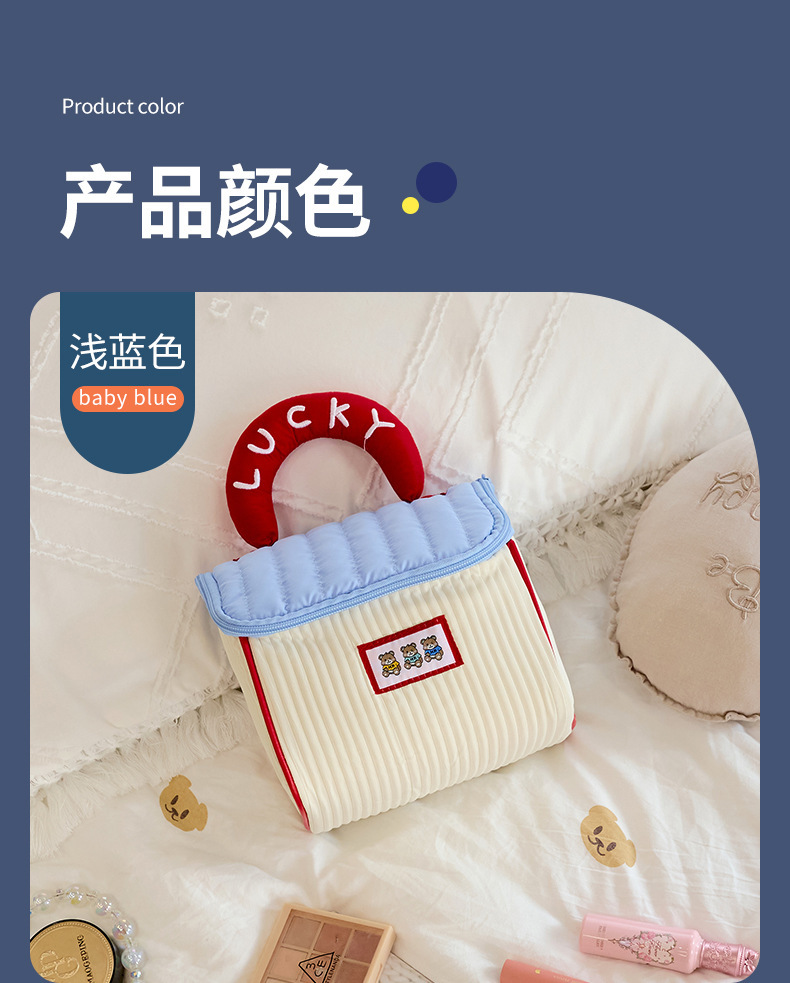 新款可爱房子化妆包大容量手提包便携旅行收纳洗漱包浴室化妆包包详情14