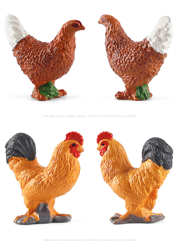 迷你家禽动物模型12件套仿真鸡鸭鹅牛马羊农场摆件宠物玩具实心动物模型详情7