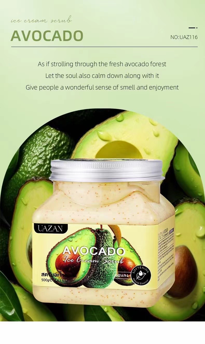 UAZAN植物水果磨砂膏身体去角质沐浴盐死皮清洁嫩肤美容护肤身体护理详情51