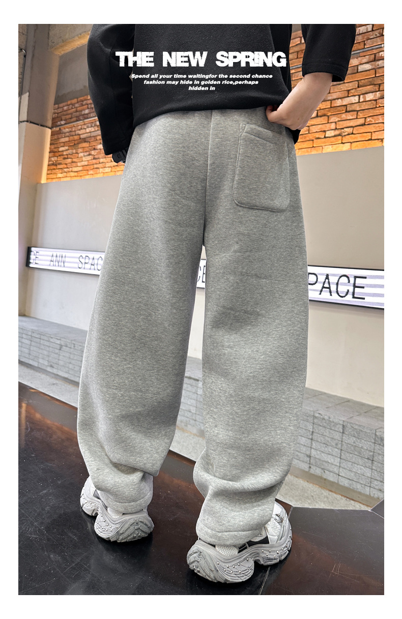 男童运动裤春秋款2025新款潮儿童春装裤子宽松中大童卫裤春季痞帅详情2