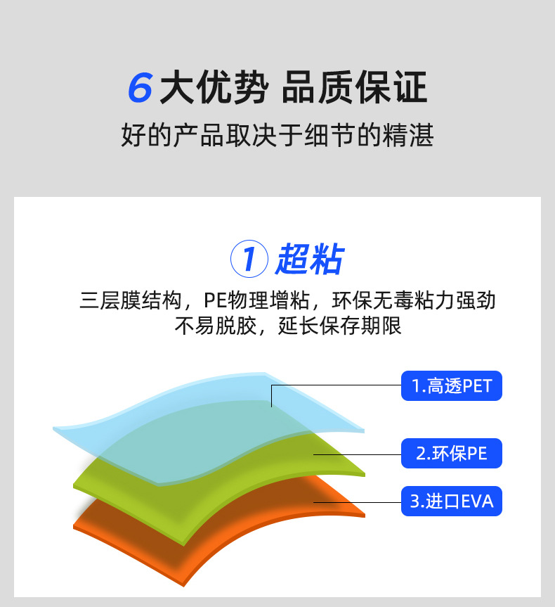 千帆3寸4寸5寸6寸 a3 a4过塑纸照片过胶膜透明过塑膜塑封膜详情3
