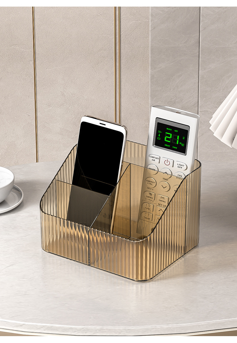 The transparent cosmetic storage box on the desk exudes a high-end feel. The light luxury acrylic dressing table storage box and pen holder are suitable for office use pic 16