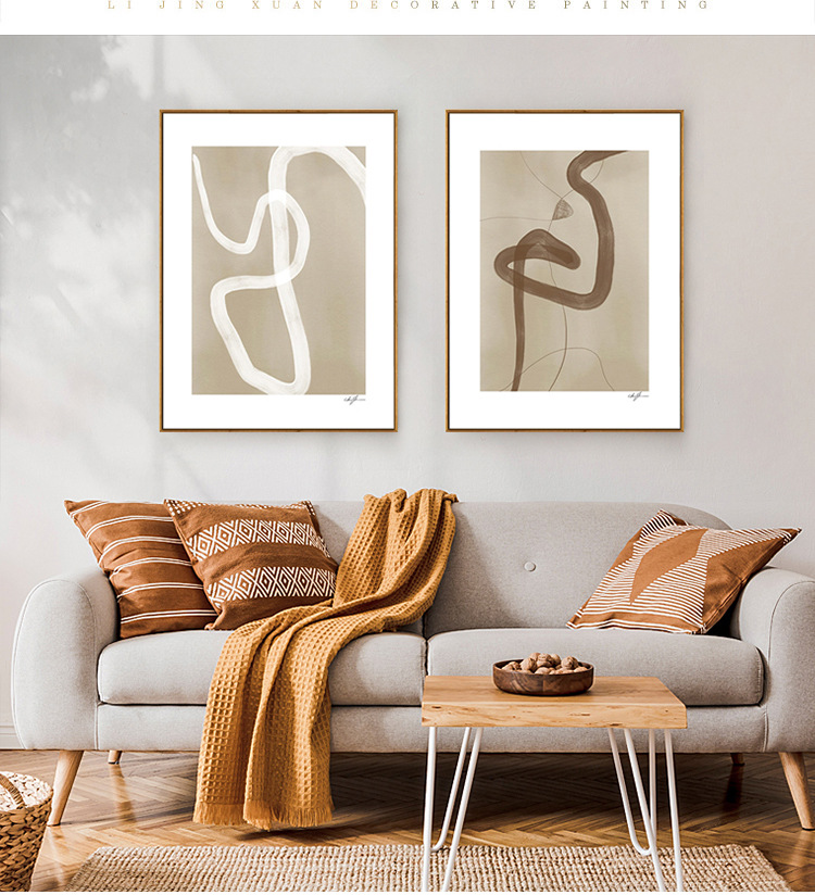 丹麦liveart莫兰迪侘寂风装饰画客厅墙挂画抽象艺术走廊民宿壁画详情17