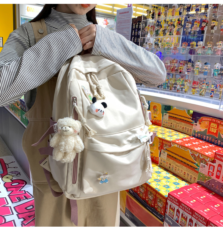 2024新款书包女生韩版高中生初中生双肩包可爱大容量ins简约书包详情21