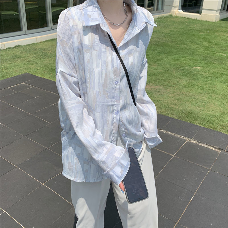 扎染长袖防晒衬衫女夏季薄款设计感小众别致吊带详情12