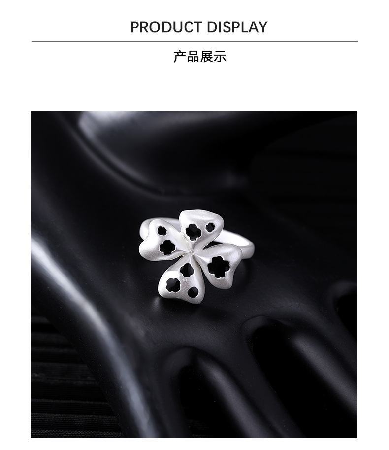 The four-leaf flower ring for women exudes a sense of light luxury and sophistication. It features an original design and personality, is fashionable and versatile, and can be adjusted as an index finger ring pic 9