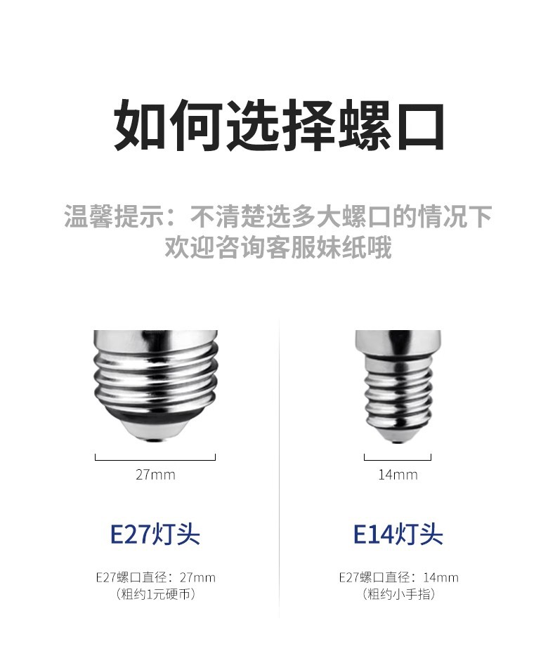 LED灯泡玉米灯家用e27螺纹e14螺口节能灯暖白三色光照明吊灯光源详情17