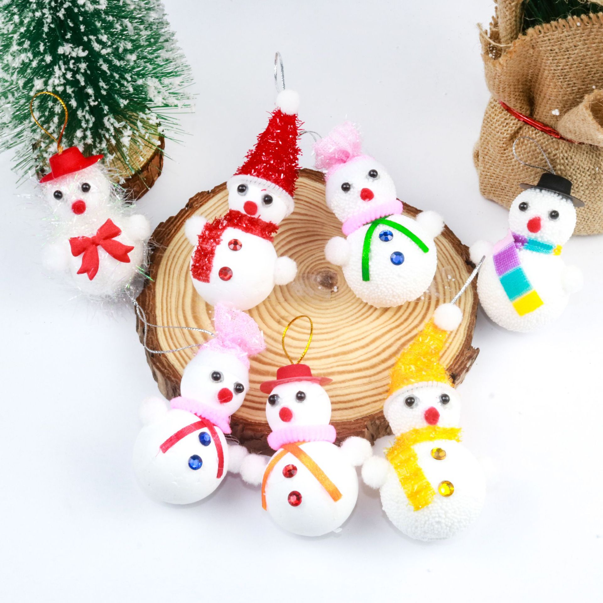 3 sets of 5x7cm Christmas foam snowmen, three-dimensional scene decorations, shopping malls, bars, festival pendants, Christmas decorations pic 1