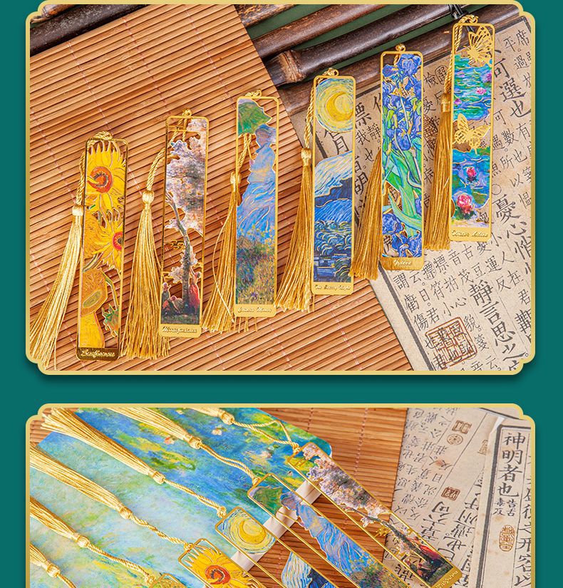 油画金属书签学生创意纪念礼盒文具批发文创套装定制金属书签礼品详情8