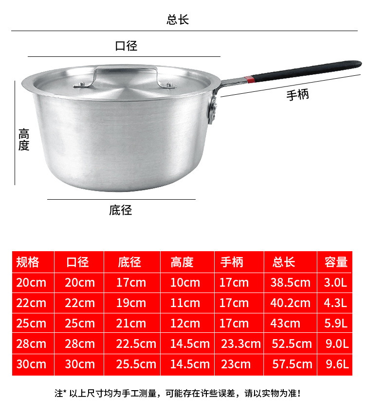 Western-style aluminum sauce pot, commercial restaurant single-handle soup, noodles, ramen, porridge pot, flat steak cooking, sauce collection aluminum pot pic 14