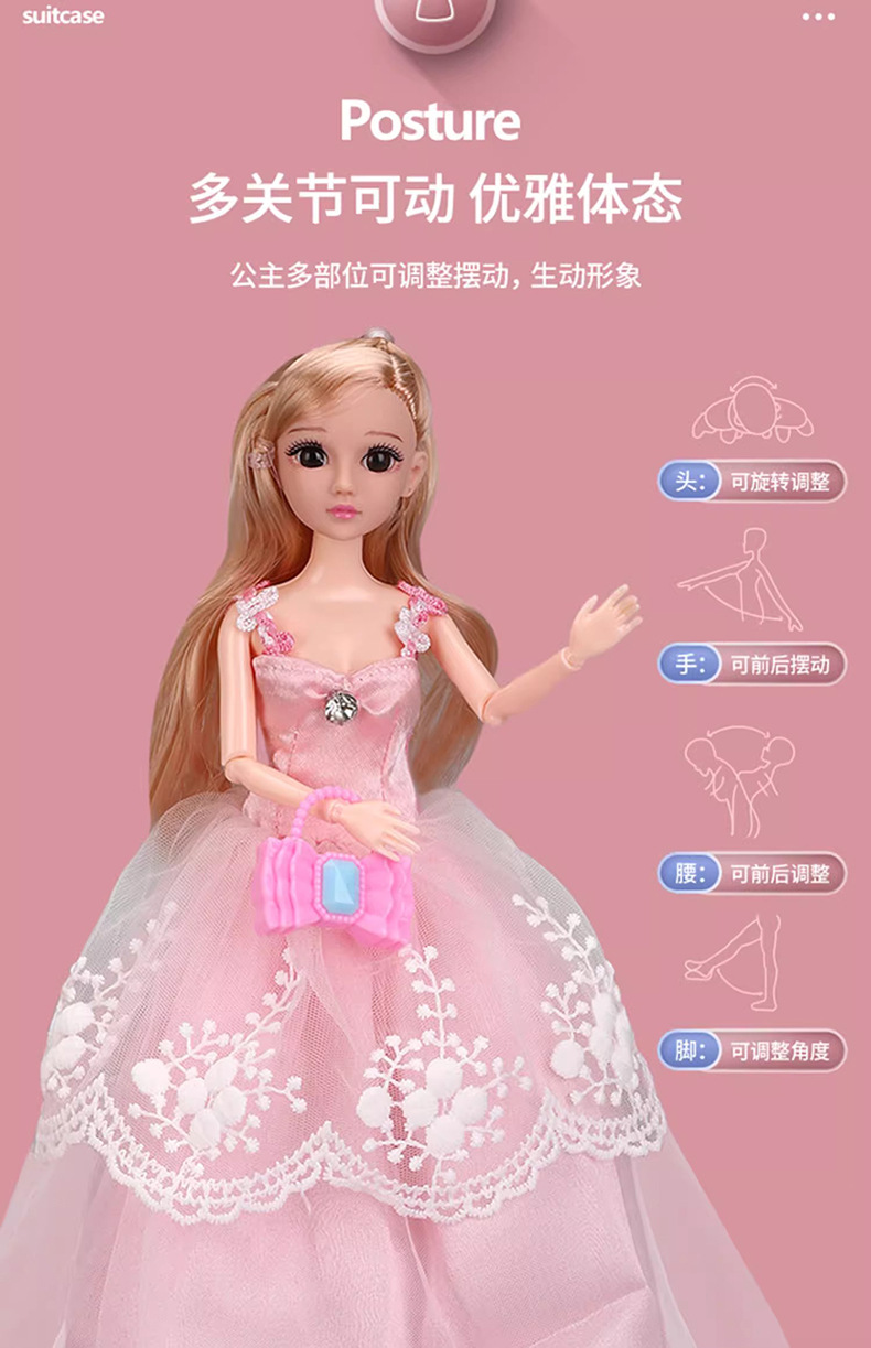 Princess dreamy luxury bedroom toy house Little girl playing house Simulation exquisite castle suitcase Girl toys pic 14