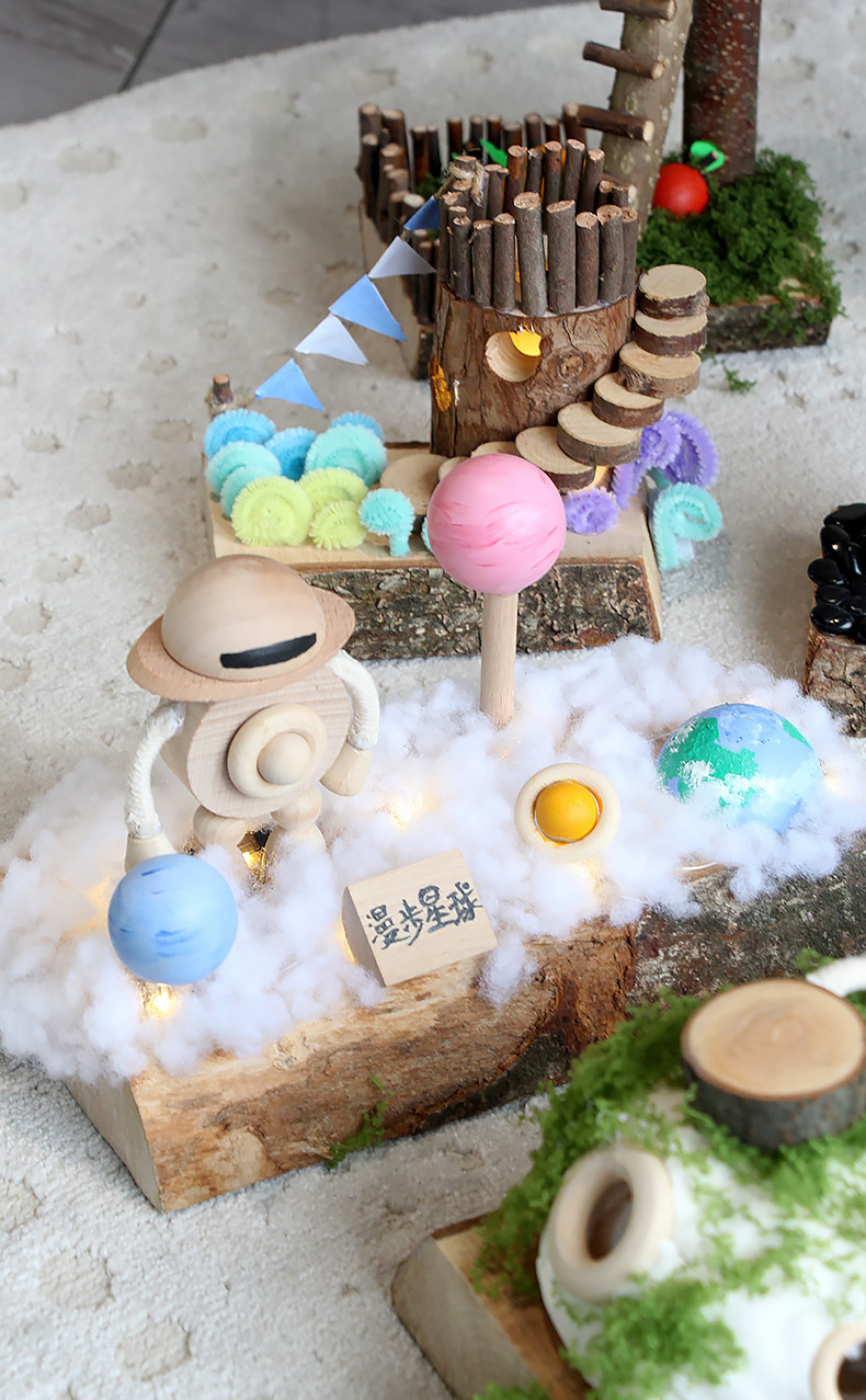 新款diy手工工艺品木屋diy材料包幼儿园益智发光圣诞礼物装饰批发详情12