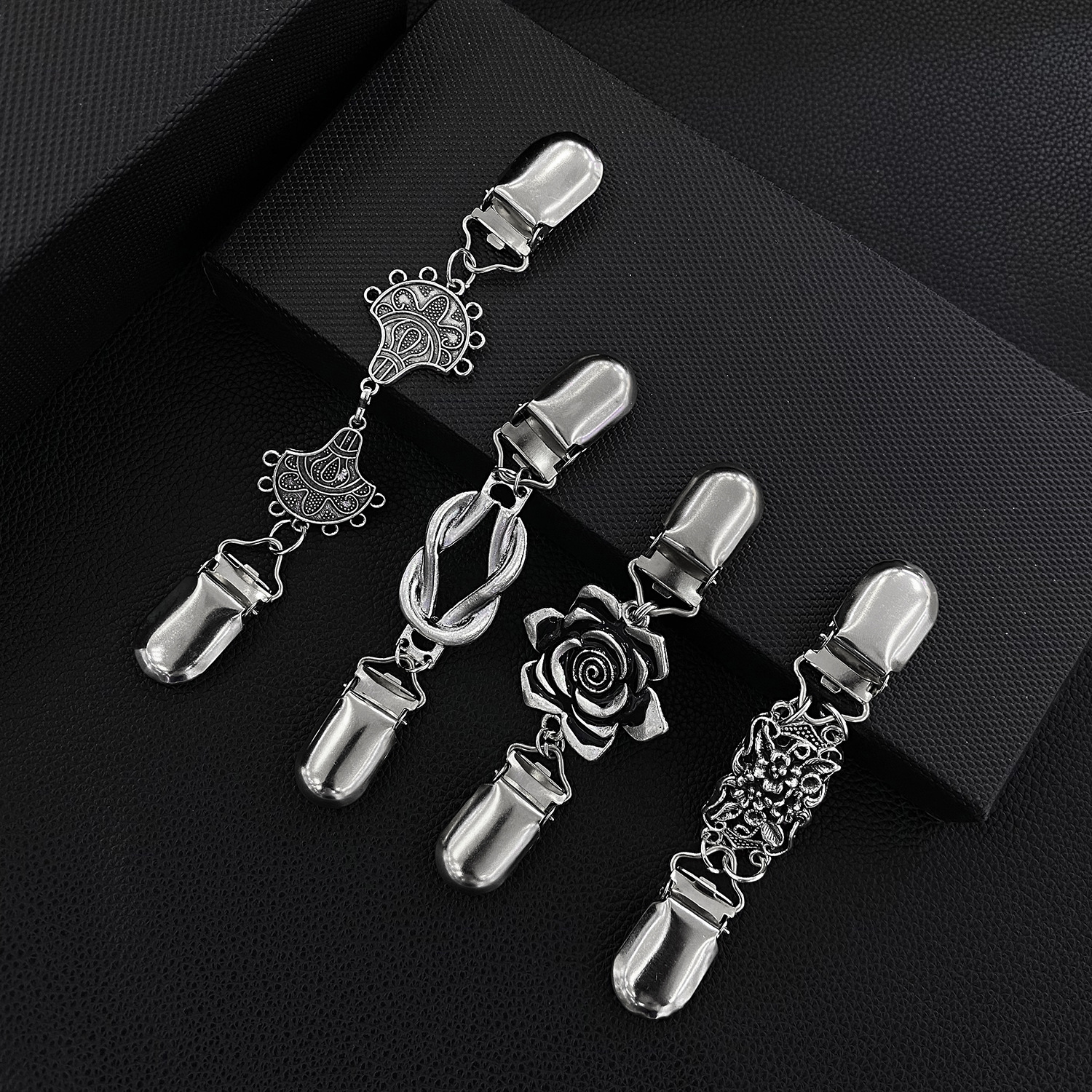 欧美复古合金毛衣夹丝巾开衫扣衬衣领夹防走光束紧夹胸针厂家直销详情21