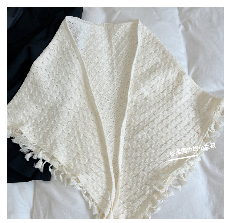 国潮旗袍披肩女外搭百搭中国风春秋新款针织外套搭配长袖三角开衫披肩详情4