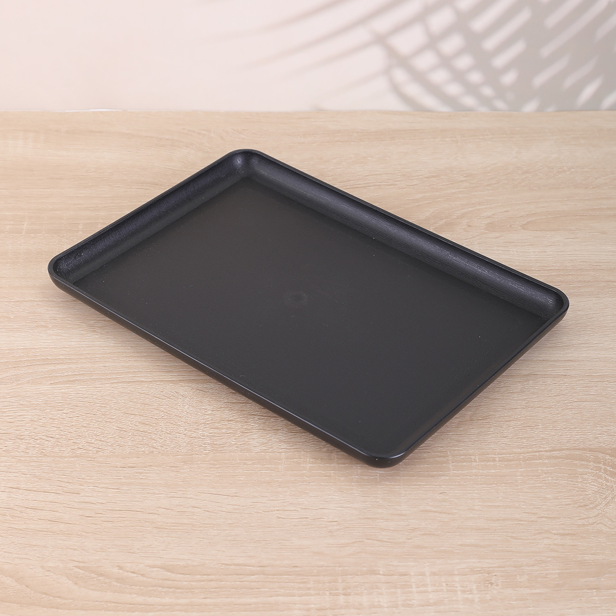 New Korean-style plastic tray, simple pure black square plastic tray, hotel and guesthouse tea tray, canteen food delivery tray pic 6