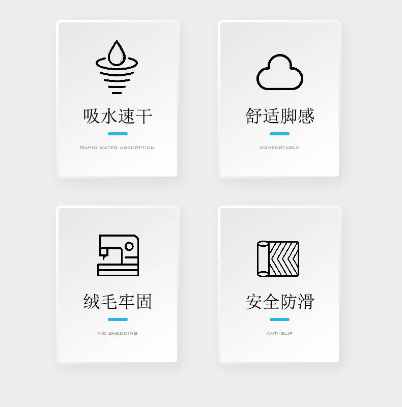 Bathroom absorbent MATS, floor MATS, cartoon flocked floor MATS, bathroom anti-slip floor MATS, home carpets, door MATS - one-piece consignment pic 4