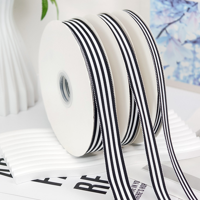 色织帽带黑白条纹平纹箱包编织手工diy辅料涤纶纺织皮革配件详情3