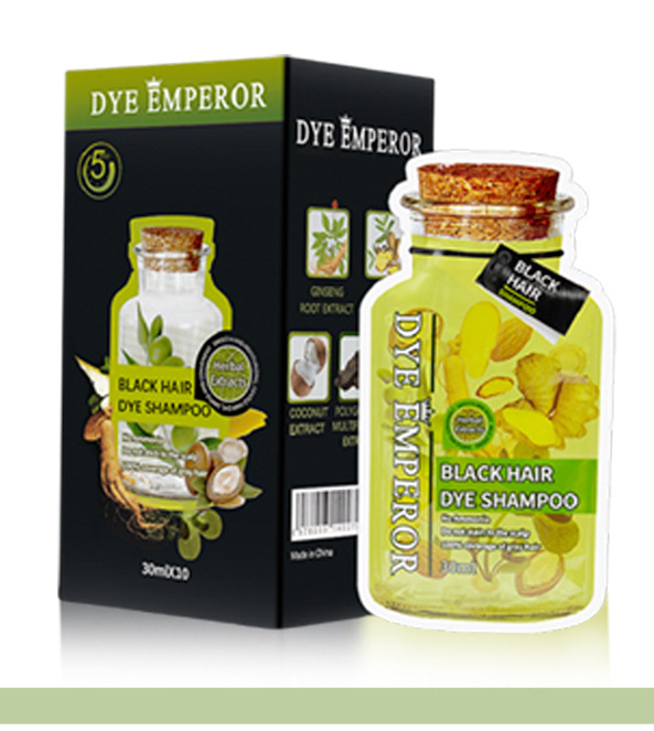 【外贸现货】泡泡染发剂植物家用袋包30ml*10 DYE EMPEROR不伤发盖白发植萃成分Hair Color健康染发详情8