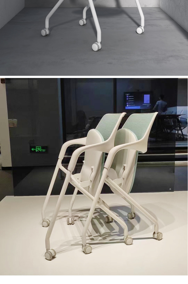 The PA plastic nylon frame training chair features an ergonomic design and silent rollers, making it an office chair suitable for multiple scenarios pic 12