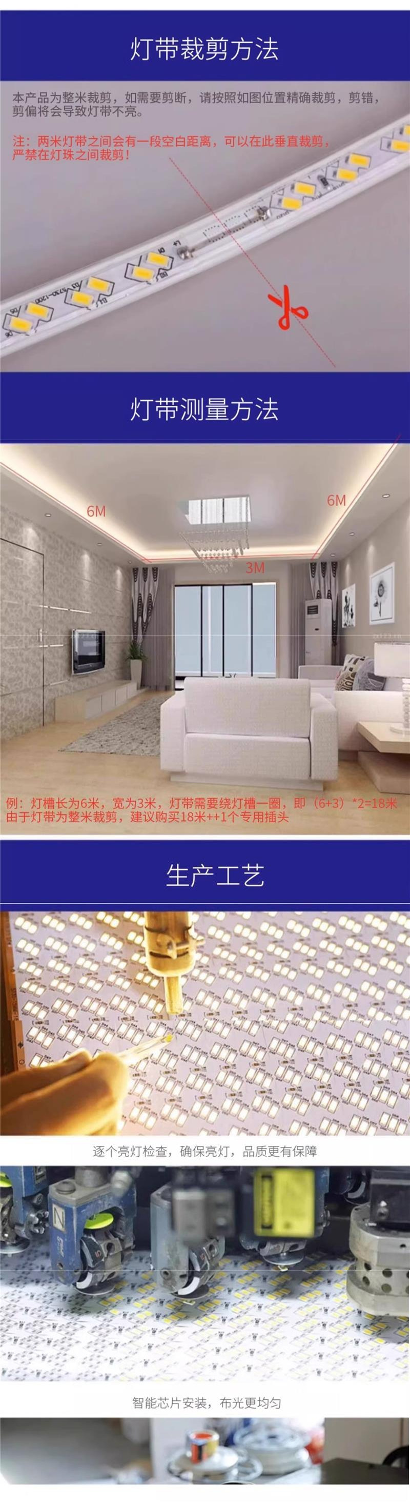 led三色变光灯带外贸专供220V室内吊顶新年氛围超亮户外防水灯条详情20