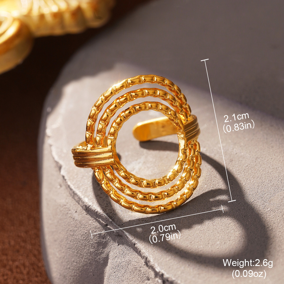 Retro European and American geometric stainless steel ring, non-fading shell geometric shape, fashionable and simple titanium steel index finger ring pic 39