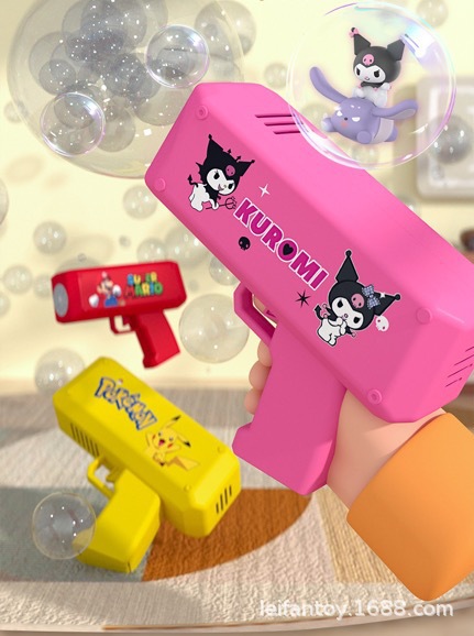 The new cross-border Minions Kuromi bubble gun toy is a handheld bubble gun that has become a hit online. It is fully automatic and multi-shaped pic 5