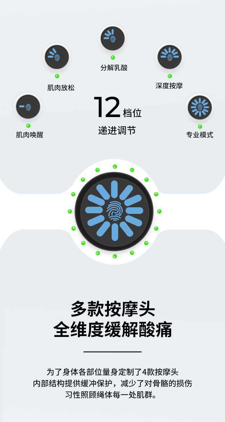 跨境筋膜枪按摩器专业按摩仪肌肉放松冲击筋膜枪厂家直销批发爆款详情8