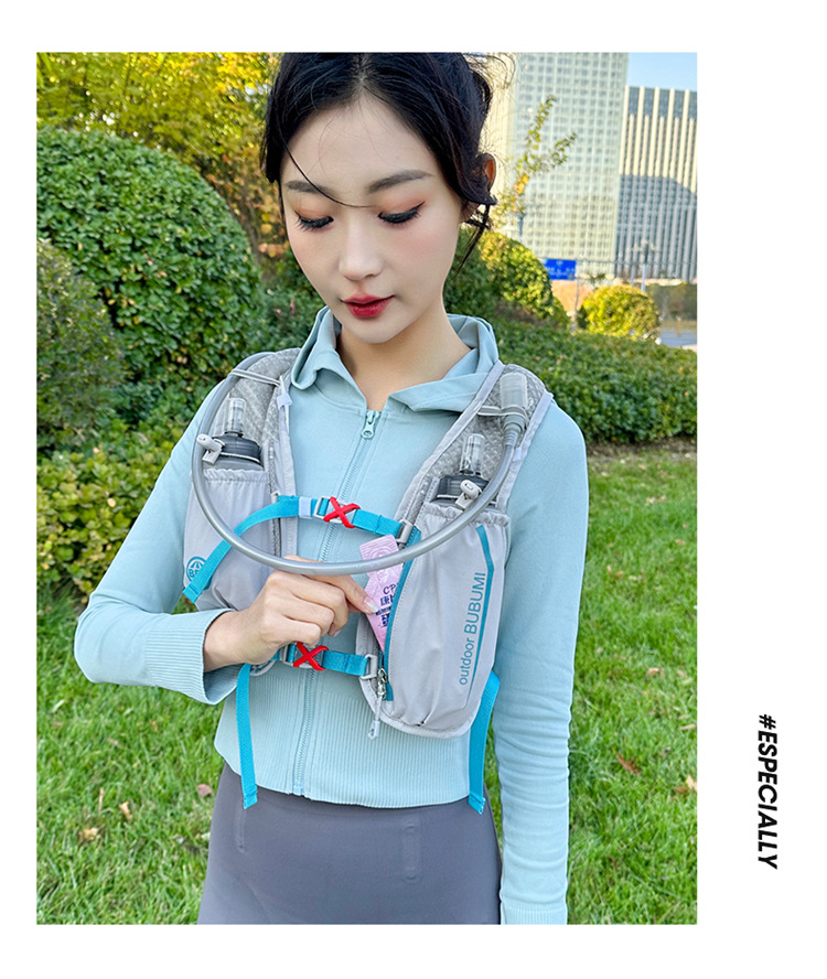 新款多功能尼龙跑步背包 安全反光运动背包水袋背包 骑行包详情22