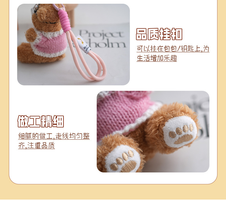 Cute internet-famous dress-up sweater, swimming goggles, exquisite cartoon dress-up bear, plush toy, bear bag and pendant pic 5