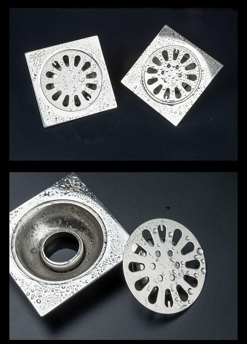 Stainless steel floor drain cover plate, round dual-purpose floor drain for washing machine, dual-purpose cover for bathroom and sewer, thickened accessories pic 13