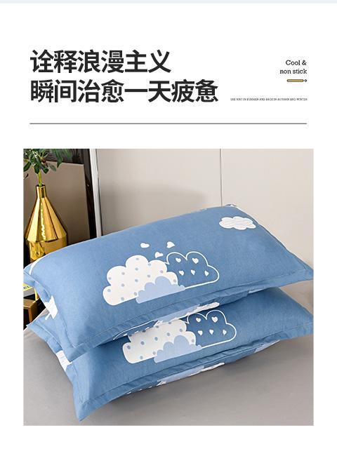 Class A pillow, home neck protection, pure cotton pillow core, hotel dormitory high pillow, non-collapsing pillowcase, cartoon couple set pillow pic 1