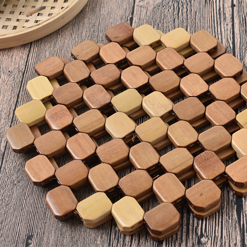 High-quality bamboo heat insulation pads, natural Nan bamboo heat-resistant table MATS, household dining table coasters and bowl MATS, high-temperature resistant heat-resistant pads pic 7