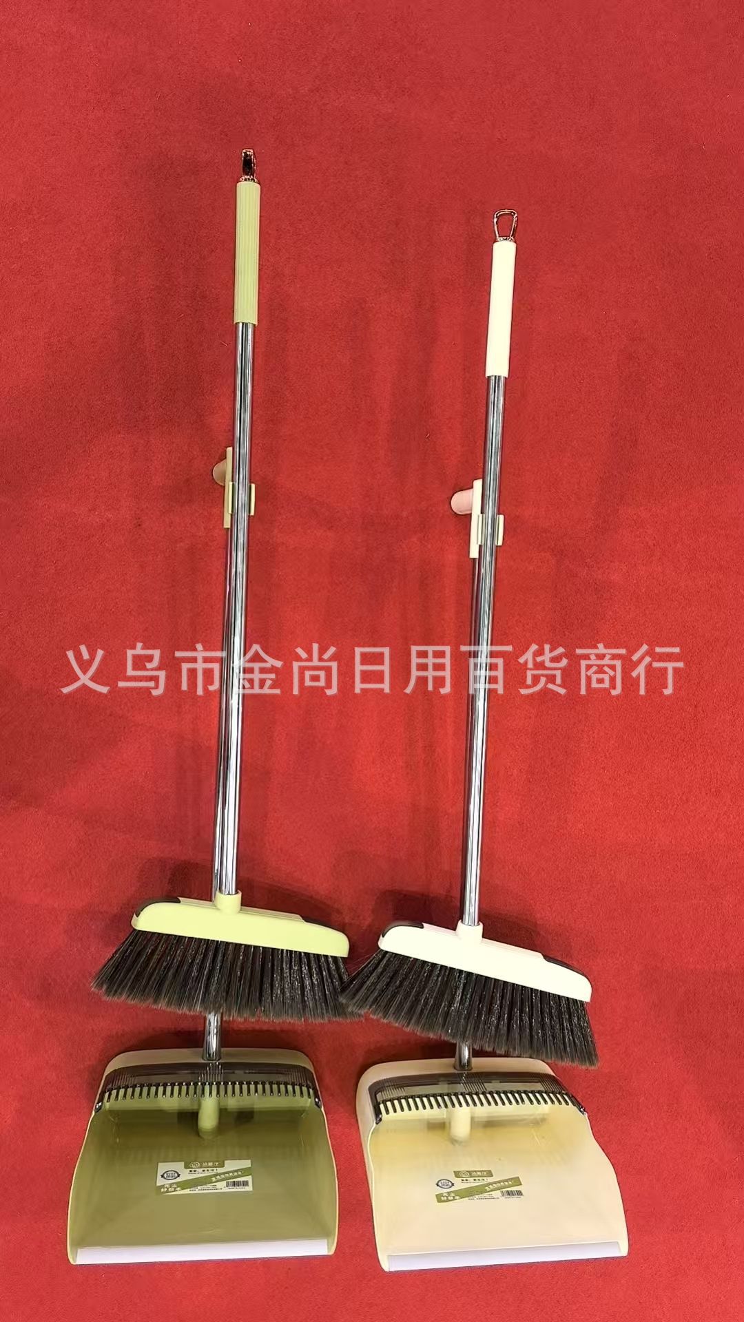 Plastic broom, stainless steel handle, soft-bristled broom, dustpan set, floor broom cover for floor cleaning pic 8