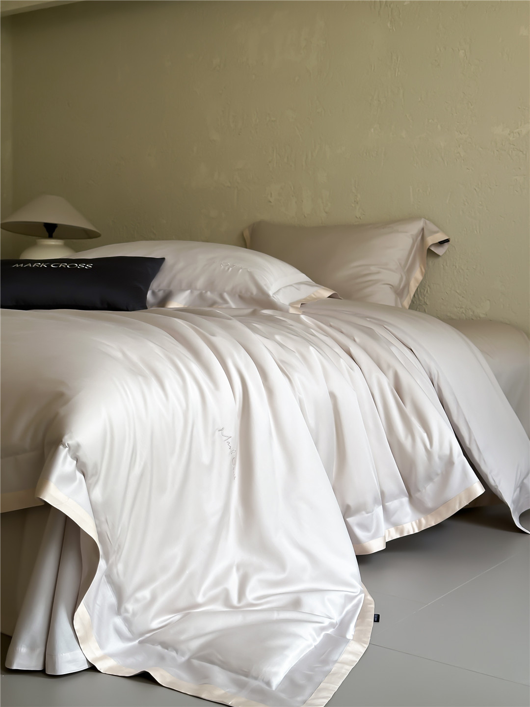 Minimalist style 100-count ultra-fine denier Tencel cotton four-piece set, high-end and silky smooth naked sleeping grade bedding pic 51