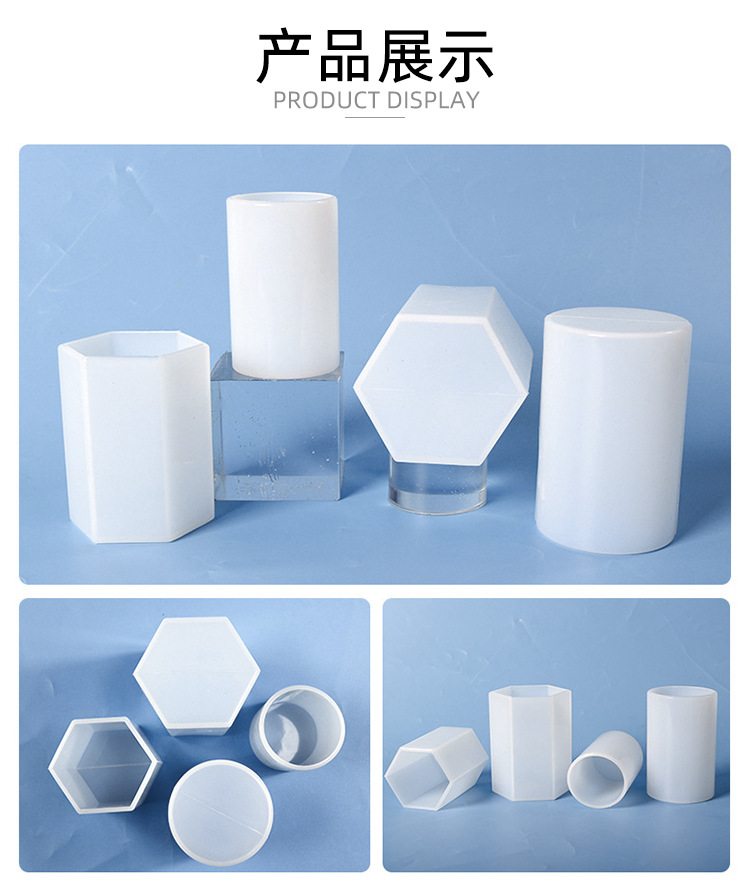 Cross-border diy handmade candle silicone mold, hexagonal cylindrical resin mold, decorative item, epoxy resin mold pic 6