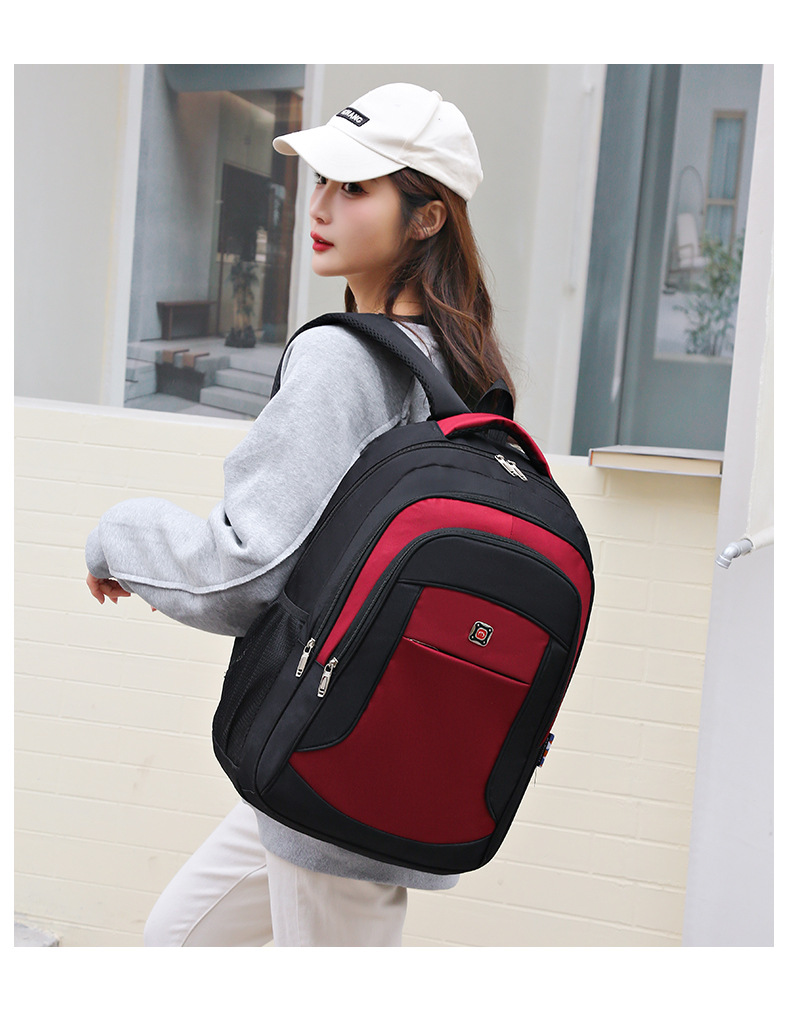 A versatile Oxford cloth student backpack for both men and women, a large-capacity business commuting computer bag for outdoor travel pic 34