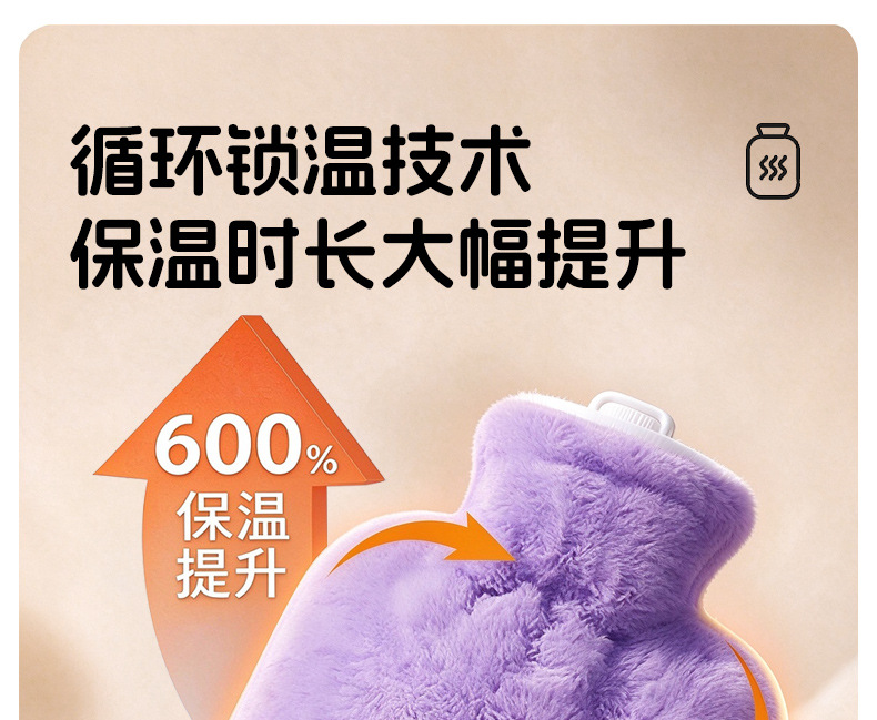 Water-filled hot water bag, cartoon and cute for warming the belly, explosion-proof hot water bag, hot compress hand warmer, skin-friendly rabbit flu-like foot warmer pic 5