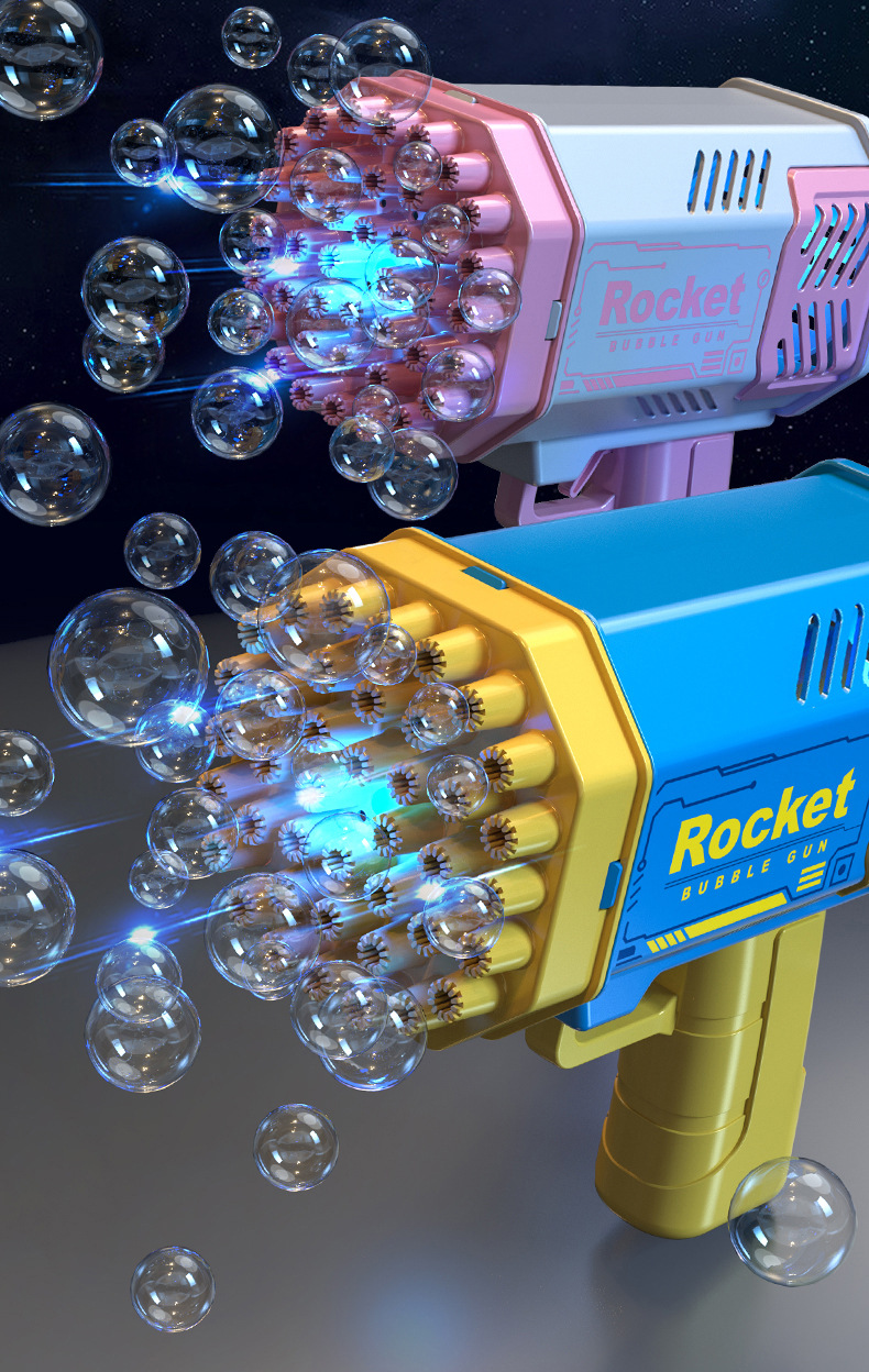 Cross-border bestseller: 40-hole bubble gun, Gatling mini version, Space Light version, outdoor toy rocket launcher bubble machine pic 43