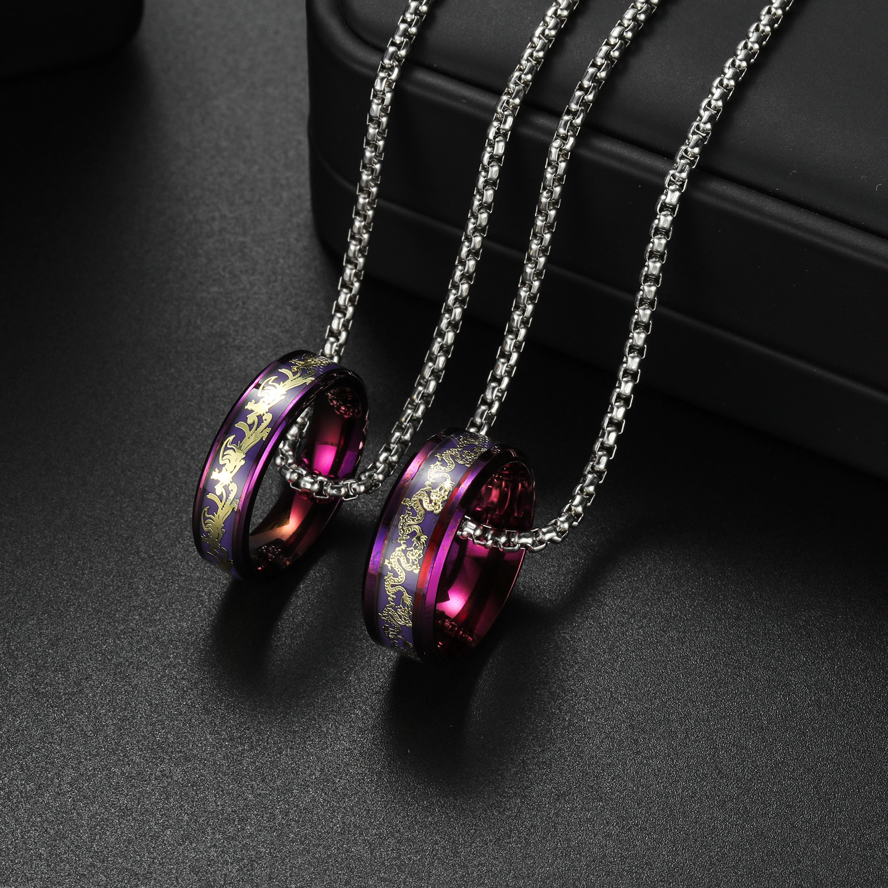 For the Year of the Dragon 2024, there will be a Chinese-style pendant with the zodiac sign of the Year of the Dragon. It will be a nine-purple fire pendant, a dragon and phoenix necklace, and a non-fading pearl chain for couples pic 2