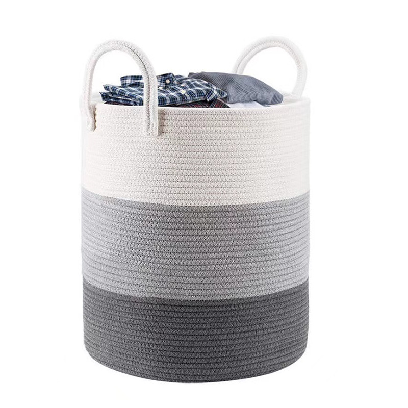 棉绳收纳筐手工编织储物篮北欧ins风家居收纳客厅多尺寸多色可选详情8