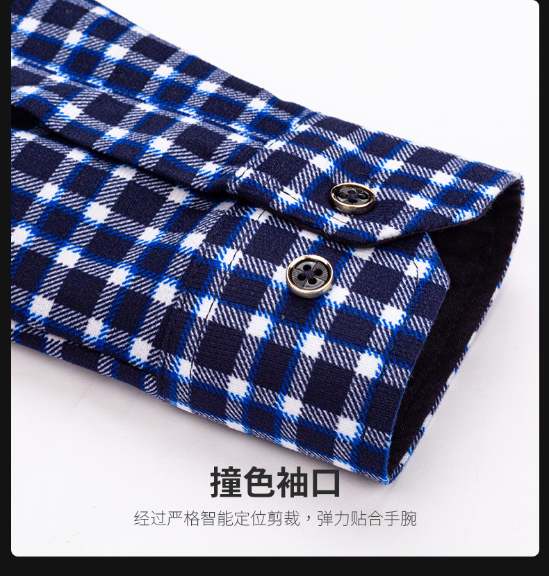 保暖男士格子衬衣加绒加厚格子印花双面绒衬衫秋冬衬衫多色可选详情23