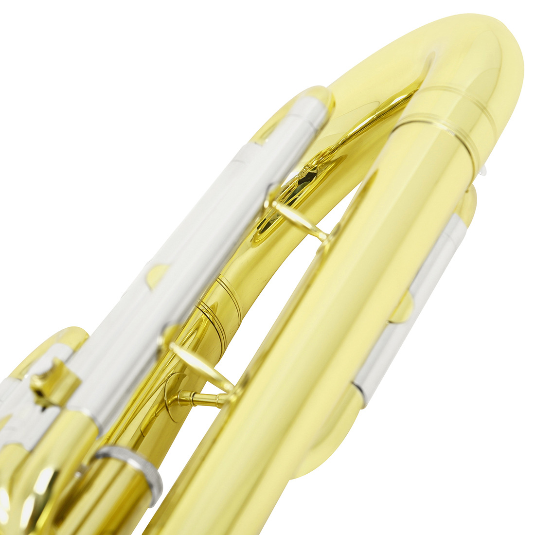Comercio exterior abajo B tono 3 teclas de pie arriba bajo trompeta principiante juego profesional tuba cuerpo de tubo de cobre blanco llave vertical hug fabricantes pic 17
