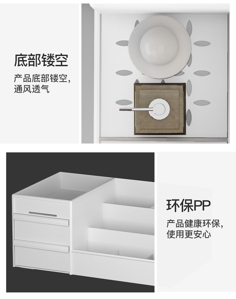 Factory direct sales of drawer-type makeup boxes, dressing tables, desktop cosmetics storage boxes, compartmentalized organization, dormitory storage racks pic 22