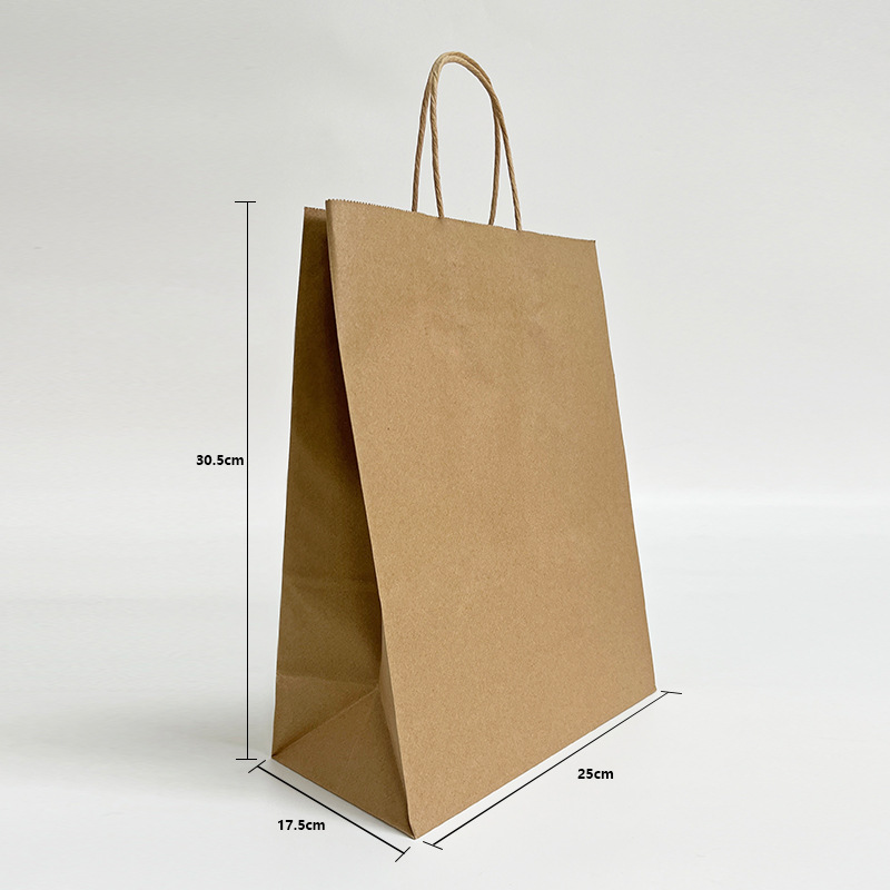 In-stock thickened kraft paper bags, gift handbags, takeout food packaging bags, souvenir paper bags, logo printing pic 15