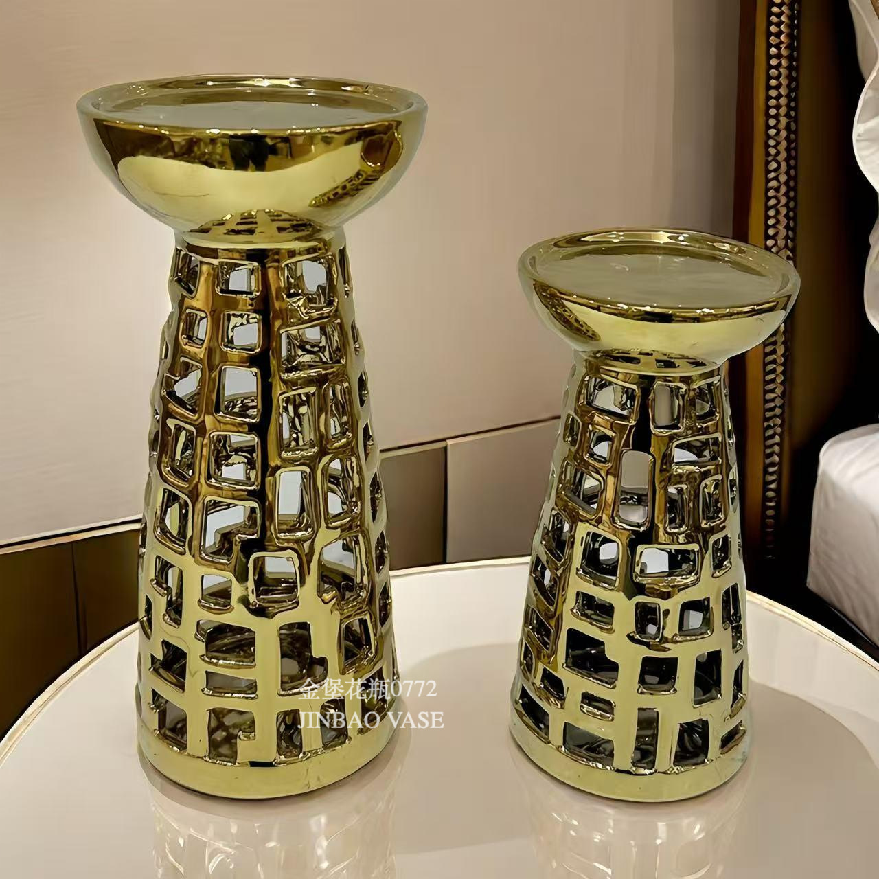 Nordic creative ceramic vases, rotating aesthetic ornaments, high-end living room entrance hall tabletop, dining table, dried flower decorations pic 21