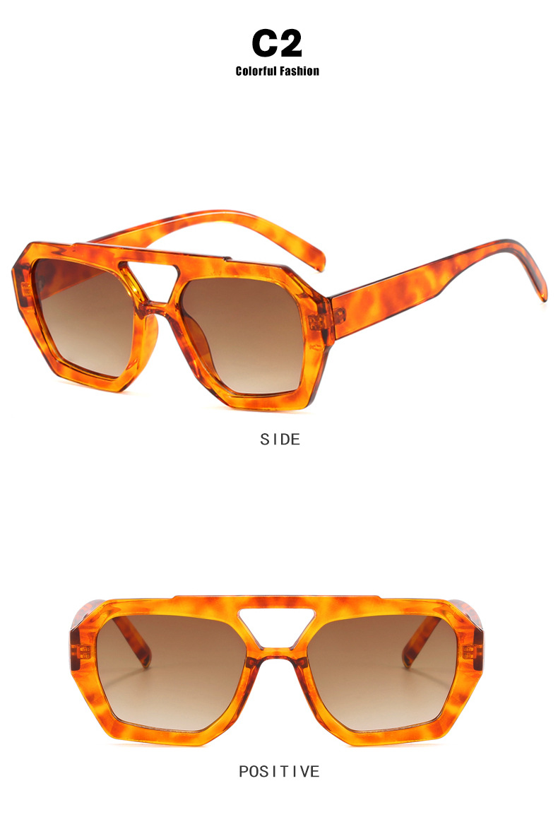 Cross-border European and American double-beam irregular sunglasses 2023 new retro and personalized sunglasses, trendy and popular sunglasses pic 9