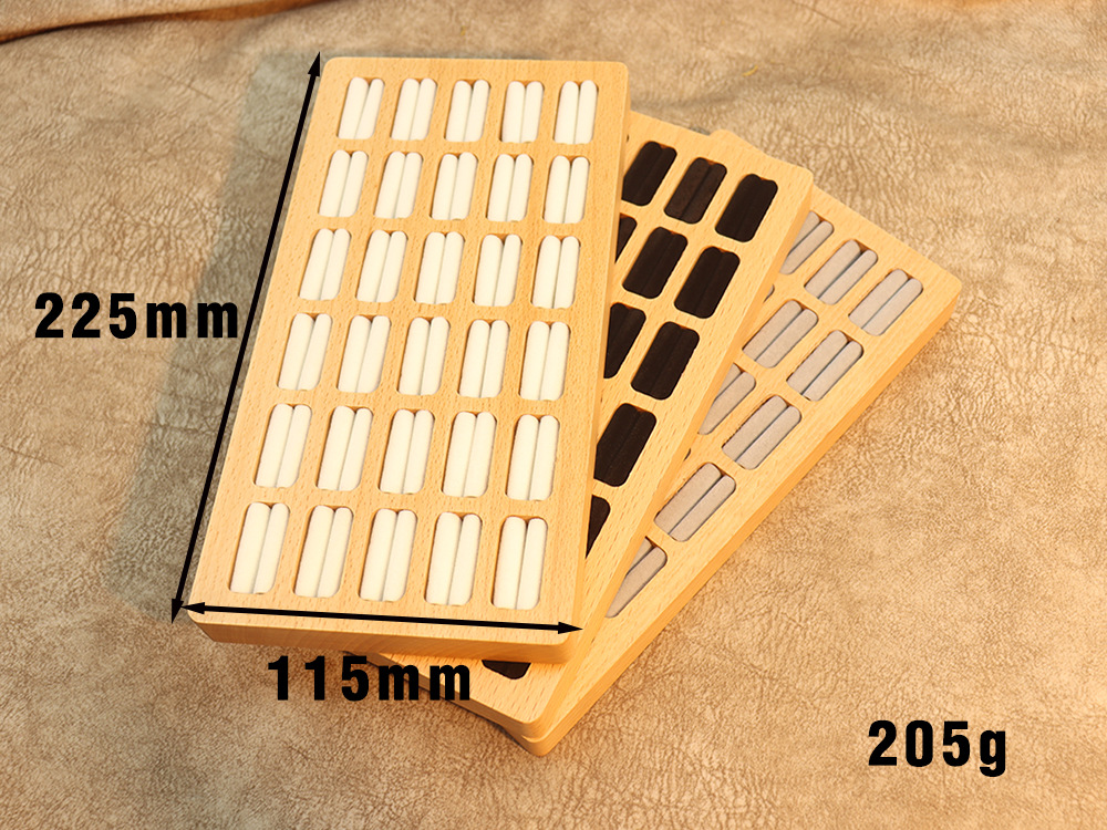 二十位戒指首饰展示托盘实木多卡位钻戒收纳无盖饰品包装礼盒多色详情5