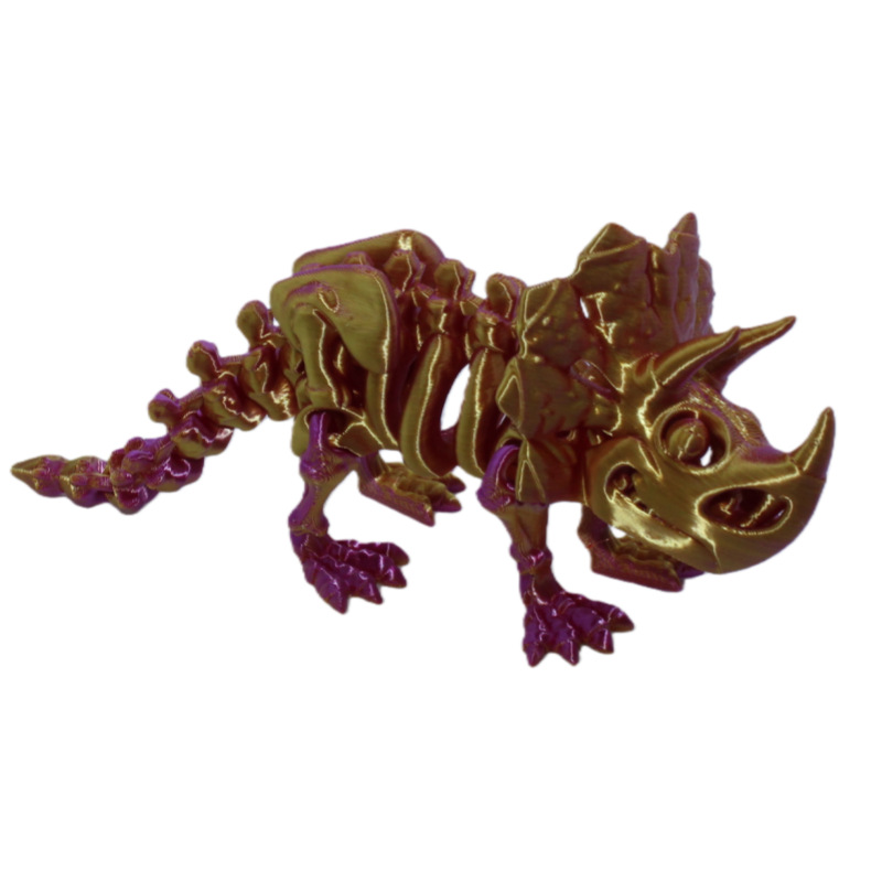 3D printed Triceratops joint movable dinosaur skeleton ornaments, toys, figurines, gifts, models, cross-border handicrafts pic 2